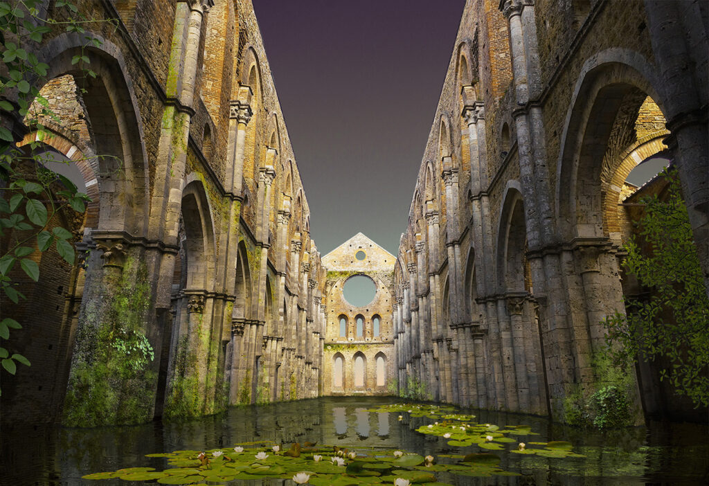 7-Aldo-Salucci-The-temple-110-X-160-1024x702 All’orto botanico dell’Università di Torino la mostra Aldo Salucci. "Riflessi d’acqua tra arte e natura"